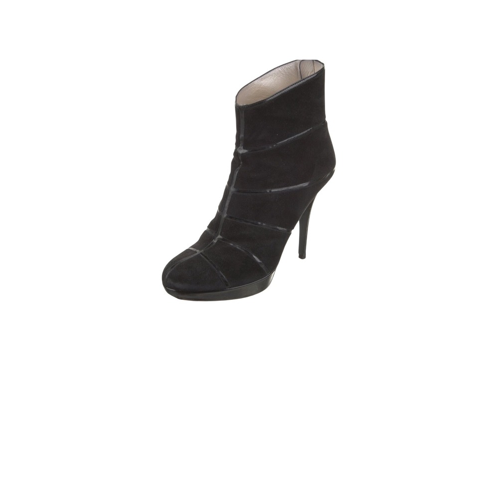 Christian Dior Suede Ankle Boots Womens 9 IT 39 Black  Platform Stiletto Zip - Picture 5 of 6